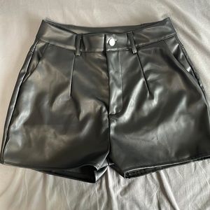 Faux leather shorts